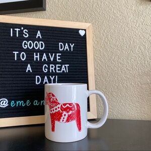 Piñata Coffee Mug EUC Red and white donkey